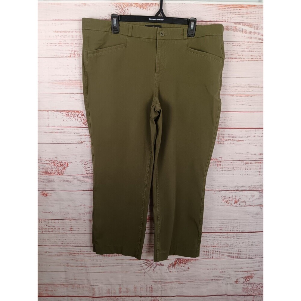 Banana Republic Ankle Chinos Women's Size 16 Plus Casual Preppy Stretch Green